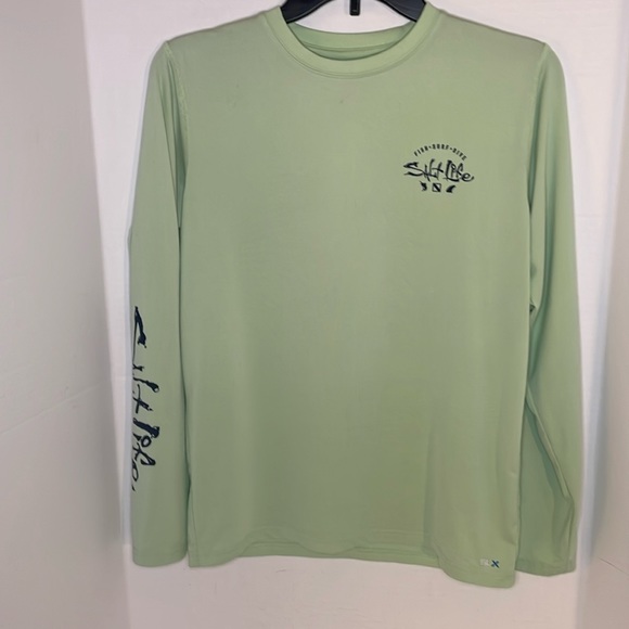 Salt Life uvapor slx dry fit long sleeve mint green tee youth size large - Picture 2 of 16